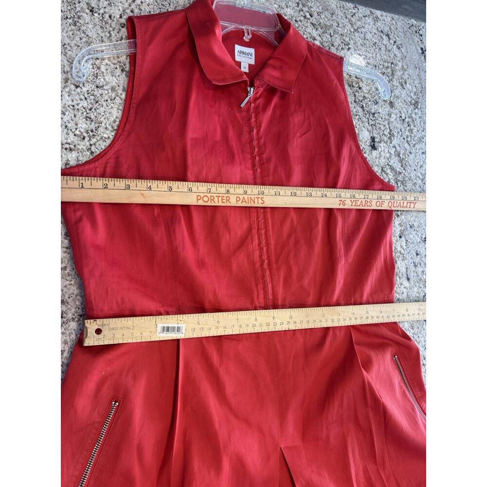 Armani Collezioni Red Stretch Cotton Sleeveless Midi Dress Size 12 - Picture 7 of 9